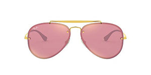 Ray-Ban RB3584N Blaze Aviator Sunglasses, Gold/Pink Mirror, 58 mm