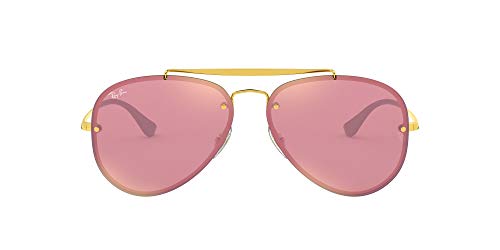 Ray-Ban RB3584N Blaze Aviator Sunglasses, Gold/Pink Mirror, 58 mm
