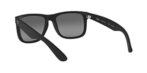 Ray-Ban RB4165 JUSTIN 622/T3 55M Black Rubber/Polarized Grey Gradient Sunglasses For Men For Women