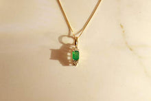 Load image into Gallery viewer, Gin &amp; Grace 10K Yellow Gold Natural Diamond (I1,I2) &amp; Emerald Pendant for Women
