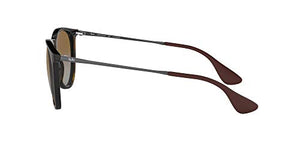 Ray-Ban RB4171 Erika Round Sunglasses, Light Havana/Polarized Grey Gradient Brown, 54 mm