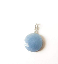 Load image into Gallery viewer, Celestite Silver pendant, natural Celestite pendant, Round bluestone, Stone and silver, Throat chakra, Celestite jewelry, Celestite pendant
