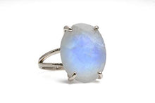 Load image into Gallery viewer, Anemone Jewelry Beautiful Rings - Moonstone Ring in 925 Sterling Silver - Oval Rings for Women - Gift for Sister, Mom, Friend, Partner - Jewelry Box Included
