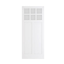 Load image into Gallery viewer, BARNER HOME Sliding Barn Door Hardware Kit &amp; Handle, White, MDF, 36'' × 84'', with Waterproof Covering, Unfinished Panelled Slab, Pre-drilled Holes, Easy Installation
