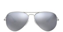 Load image into Gallery viewer, Ray-Ban AVIATOR MIRROR 58mm Silver w/ Polarized Grey Classic Sunglasses
