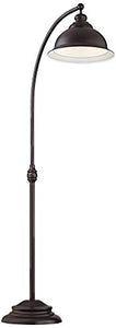 Wyatt II Farmhouse Arc Floor Lamp Dark Bronze Metal Shade Step Switch for Living Room Reading Bedroom Office - Franklin Iron Works
