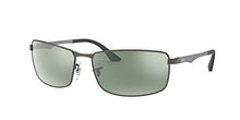 Load image into Gallery viewer, Ray-Ban Men's RB3498 Metal Rectangular Sunglasses, Matte Gunmetal/Polarized Silver Flash, 61 mm
