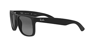 Ray-Ban RB4165 JUSTIN 622/T3 55M Black Rubber/Polarized Grey Gradient Sunglasses For Men For Women