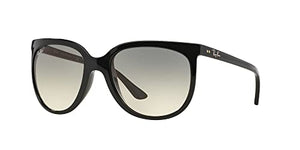 Ray-Ban Women's RB4126 Cats 1000 Eye Sunglasses, Black/Grey Gradient, 57 mm