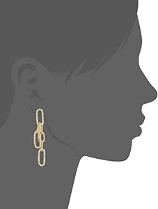 14K Gold Plated Design and Temperament Circle Chain with Rhinestone Earrings with S925 Silver Needle for Women Girl Gifts Valentines/Birthday/ Anniversary / Mother’s Day