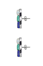 Load image into Gallery viewer, YoTreasure Lapis Moonstone Turquoise Solid 925 Sterling Silver Stud Earrings
