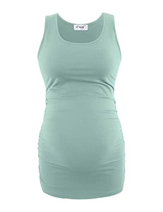 Maternity Shirts Tank Tops Maternity Clothes (Sage,S)