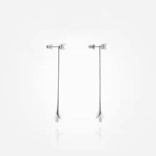 Load image into Gallery viewer, Long Vertical Pearl Drop Dangle Earrings, Freshwater Pearl Dangle Earrings for Women Girls.

