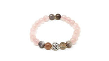 Load image into Gallery viewer, Larimar Accessories | 8mm Mala Beads Bracelet | Mala Gemstone Bracelet | Mala Yoga Bracelet | Mala Prayer Bracelet | Mala Meditation Beads Bracelet | (Rose Quartz &amp; Botswana)
