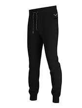 Load image into Gallery viewer, Screenshot SPORTS-A4059 Mens Premium Fleece Utility Function Sportswear Pants - Athletic Jogger Workout Gym Multi Zipper Pockets Sweatpants-Black-Small

