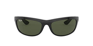 Ray-Ban Men's RB4089 Balorama Rectangular Sunglasses, Black/Green, 62 mm