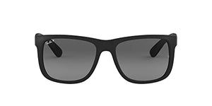 Ray-Ban RB4165 JUSTIN 622/T3 55M Black Rubber/Polarized Grey Gradient Sunglasses For Men For Women