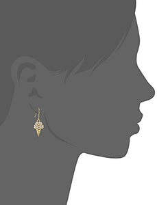 14K Gold Plated Pearl Inlaid Ice Cream Earrings for Women Light Weight Birthday Valentine's Day Mothers Day Christmas Gift