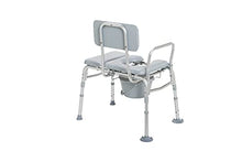 Load image into Gallery viewer, Drive Medical 12005KDC-1 Transfer Bench Commode Chair for Toilet with Padded Seat, Gray
