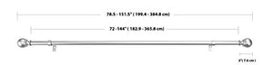 AmazonBasics 1" Curtain Rod with Round Finials - 72" to 144"