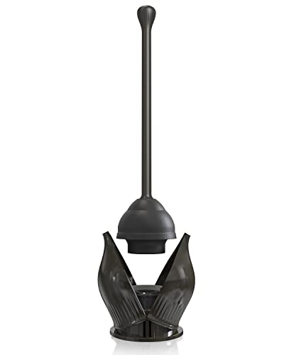 YANXUS Toilet Plunger with Holder, Efficient Plungers for Bathroom, Hideaway Toilet Plunger Heavy Duty, Drip-Free Toilet Bowl Plunger with Cover