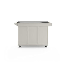 Load image into Gallery viewer, Homestyles Kitchen Cart with Stainless Steel Metal Top Rolling Mobile Kitchen Island with Storage and Towel Rack 54 Inch Width Off White
