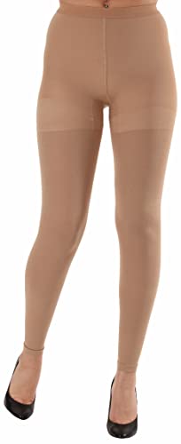 Load image into Gallery viewer, ABSOLUTE SUPPORT - Compression Leggings Women 20-30 mmHg for Circulation - Footless Compression Support Stockings for Women - High Waist Tights Pantyhose - Beige, Size Small