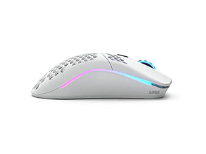 Gaming Keyboard and Mouse Combo - Glorious GMMK 87% Percent Backlit RGB TKL Mechanical Keyboard (White Ice) + Model O Wireless Gaming RGB Matte White Mouse