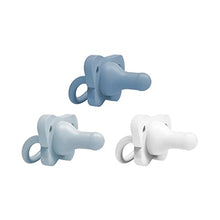 Load image into Gallery viewer, Dr. Brown’s HappyPaci 100% Silicone Pacifier 0-6m, BPA Free, White, Blue, Light Blue 3-Pack
