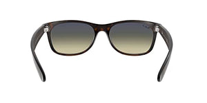 Ray-Ban RB2132 New Wayfarer Square Sunglasses, Matte Havana/Polarized Green Gradient Blue, 55 mm