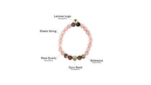 Load image into Gallery viewer, Larimar Accessories | 8mm Mala Beads Bracelet | Mala Gemstone Bracelet | Mala Yoga Bracelet | Mala Prayer Bracelet | Mala Meditation Beads Bracelet | (Rose Quartz &amp; Botswana)
