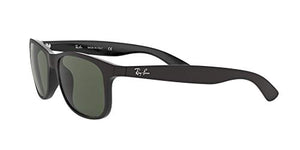 Ray-Ban RB4202 Andy Rectangular Sunglasses, Matte Black/Dark Green, 55 mm