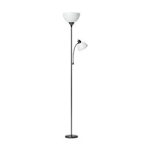 Load image into Gallery viewer, Simple Designs Home LF2000-BLK Mother-Daughter Floor Lamp with Reading Light, 71 x 20.47 x 11.35 inches, Black
