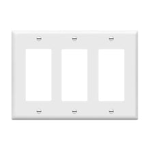 Load image into Gallery viewer, ENERLITES Decorator Light Switch or Receptacle Outlet Wall Plate, Gloss Finish, Size 3-Gang 4.50" x 6.38", Polycarbonate Thermoplastic, 8833-W, White
