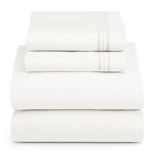 Load image into Gallery viewer, Clara Clark Bed Sheets, Premier 1800 Series 4 Piece Bed Sheet Set, Deep Pocket, Wrinkle, Fade, Stain Resistant, Luxury Soft Bedding Sheets &amp; Pillowcases, Full, White
