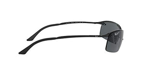 Ray-Ban Unisex-Adult RB3183 Metal Sunglasses, Black/Polarized Grey Gradient, 63 mm