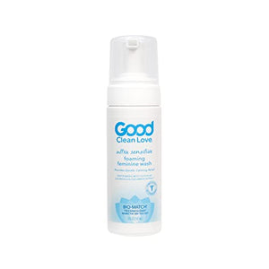 Good Clean Love Ultra Sensitive Foaming Feminine Wash, pH-Balanced Vaginal Soap for Women with Natural Ingredients, Water-based with More Than 60% Organic Aloe Vera, Gentle Cleansing & Soothing Feminine Hygiene Intimate Cleanser, 5 Oz (2-Pack)