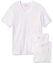 Load image into Gallery viewer, Calvin Klein Men's Cotton Classics Short Sleeve V-Neck T-Shirt, White (3 Pack), X-Large
