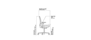 Steelcase Amia Task Chair: Platinum Frame/Base - 4 Way Adjustable Arms - Standard Carpet Casters