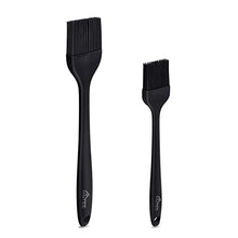 Load image into Gallery viewer, HOTEC Basting Brushes Silicone Heat Resistant Pastry Brushes Spread Oil Butter Sauce Marinades for BBQ Grill Barbecue Baking Kitchen Cooking BPA Free Dishwasher Safe (Black 2)
