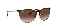 Load image into Gallery viewer, Ray-Ban unisex adult Rb3652 Erika Metal Sunglasses, Rubber Gold/Brown Gradient Dark Brown, 41 mm US
