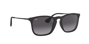Ray-Ban Unisex-Adult RB4187 Chris Sunglasses, Rubber Black/Grey Gradient, 54 mm