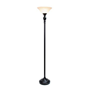Elegant Designs LF2001-RBW Torchiere Floor Lamp, Restoration Bronze/White