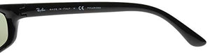 Ray-Ban Men's RB4115 Rectangular Sunglasses, Black/Polarized Green, 57 mm