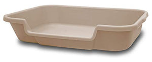 Kitty Go Here Senior Cat Litter Box 24" x 20" x 5" Beach Sand Color. Opening is 12" Wide and 3" from The Floor. Made in The USA are Available Under PuppyGoHere.