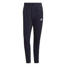 Load image into Gallery viewer, adidas Men's Standard Essentials Single Jersey Tapered Open Hem 3-Stripes Pants, Legend Ink/White, Large
