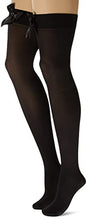Load image into Gallery viewer, Leg Avenue womens Satin Bow Accent Thigh Highs adult exotic hosiery, Black, One Size US
