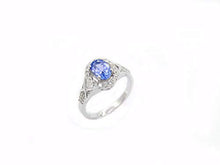 Load image into Gallery viewer, Dazzlingrock Collection 10K Oval Cut Tanzanite &amp; Round Cut Diamond Bridal Halo Engagement Ring, White Gold, Size 8
