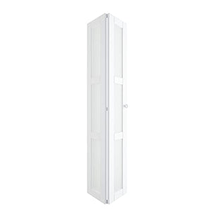 BARNER HOME Bi-Fold Doors, 24in x 80 in, 3-lite Tempered Frosted Glass Panel, MDF, White Closet Door