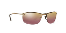 Load image into Gallery viewer, Ray-Ban Men&#39;s RB3542 Chromance Sunglasses, Shiny Brown/Brown Mirror Gold Polarized, 63 mm

